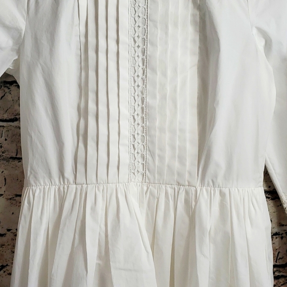 Sandro | Enja White Gypsy Boho Prairiecore Lace Trimmed Tea Dress - Picture 6 of 14